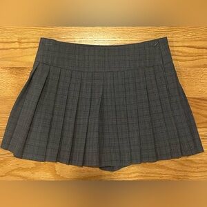 Zara Charcoal Plaid Skater Skirt